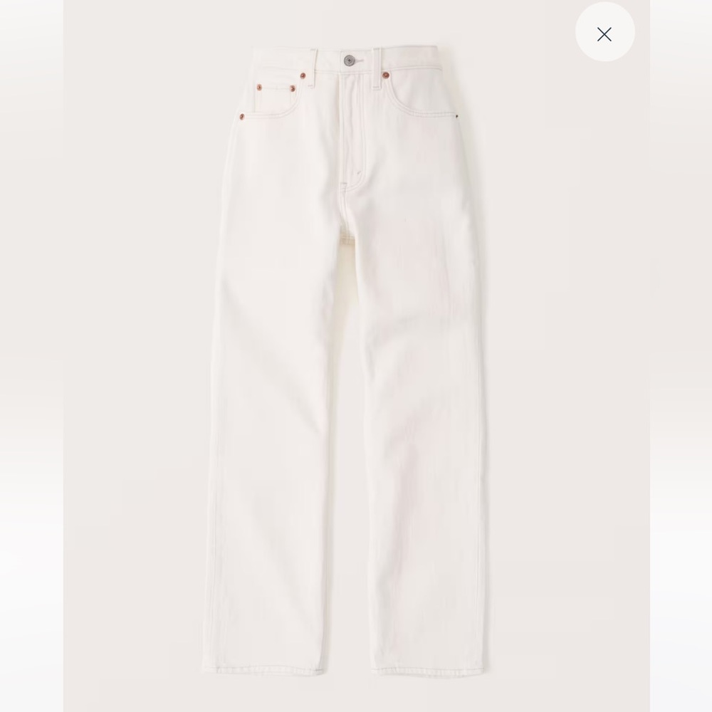 Abercrombie white ankle straight jeans
